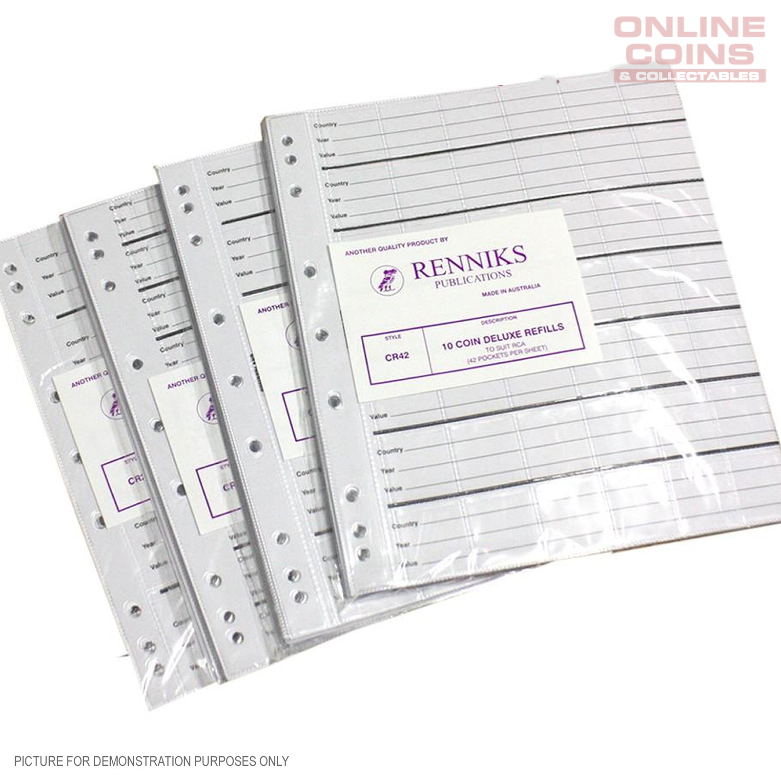 RENNIKS Mixed Coin Album Pages Packet of 10 - You Choose The Mixture of Pages You Need